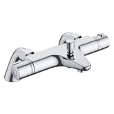 MORADO Thermostatic Shower Mixer Valve, UK Standard G1/2" Brass Shower Mixer Bar with 38°C Anti-Scald Safety, Water Saving Eco Design, Chrome Finish for Bathroom Showers