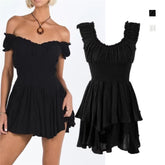 Boltoo Women Plus Size Cotton Lightweight Elegant Off The Shoulder Casual Dress