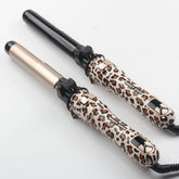 Wavy Chic Leopard Print 28mm Automatic Rotating Hair Curler with LCD Display