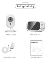 Video Baby Monitor with Camera and Audio, 2.4GHz Wireless Baby Monitor with Night Vision, Two-Way Talk, 4X Zoom, Room Temperature Display and Lullabies for Nursery