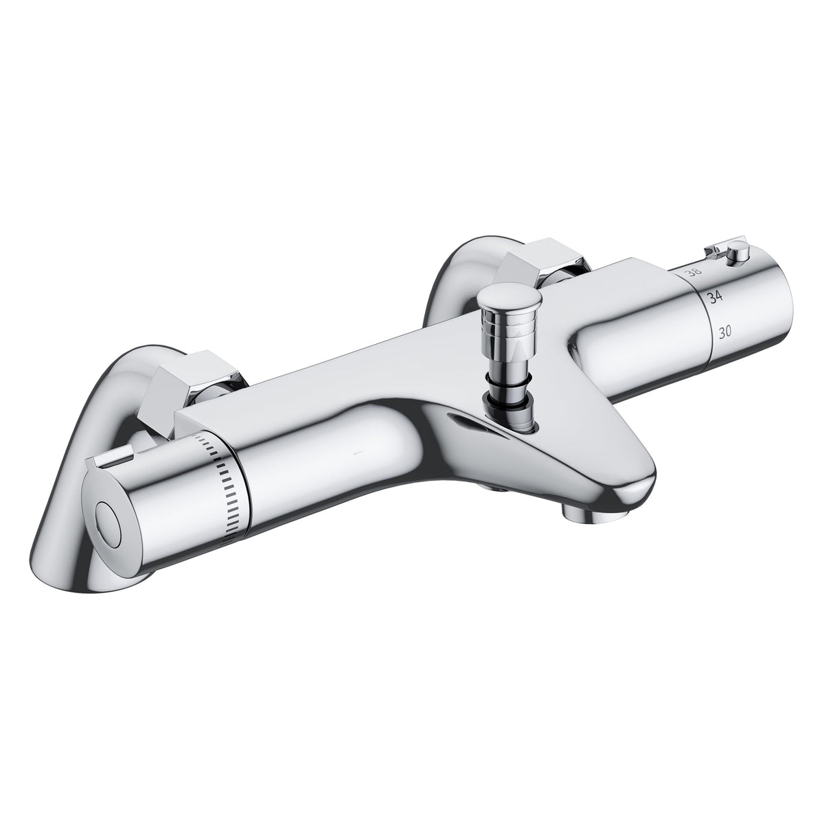 MORADO Thermostatic Shower Mixer Valve, UK Standard G1/2" Brass Shower Mixer Bar with 38°C Anti-Scald Safety, Water Saving Eco Design, Chrome Finish for Bathroom Showers