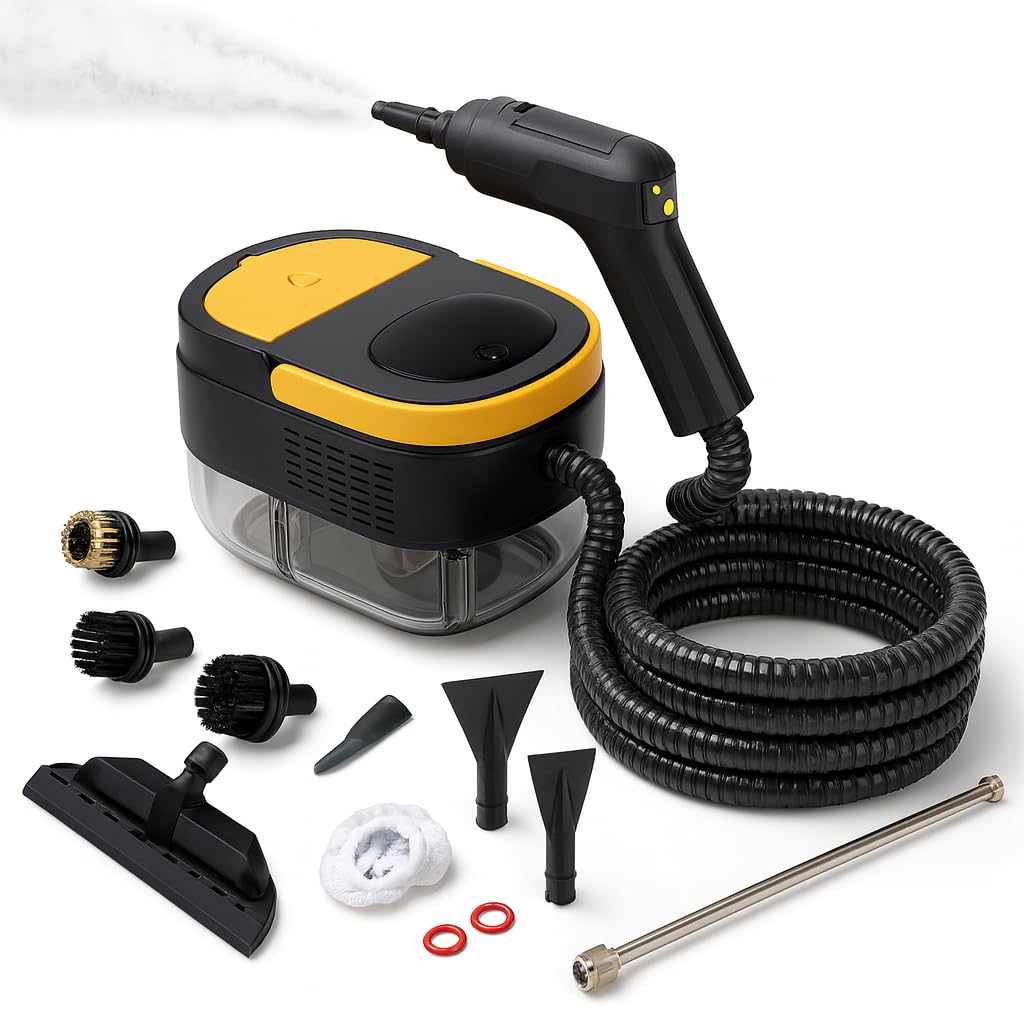 Handheld Steam Cleaner 1500W, Portable 3BAR High Pressure Steam Cleaner with 1600ml Tank, 15s Heat-Up, Adjustable Steam Control, Accessories for Home, Bathroom, Tiles, Grout, Oven, Windows, Car & Upholstery