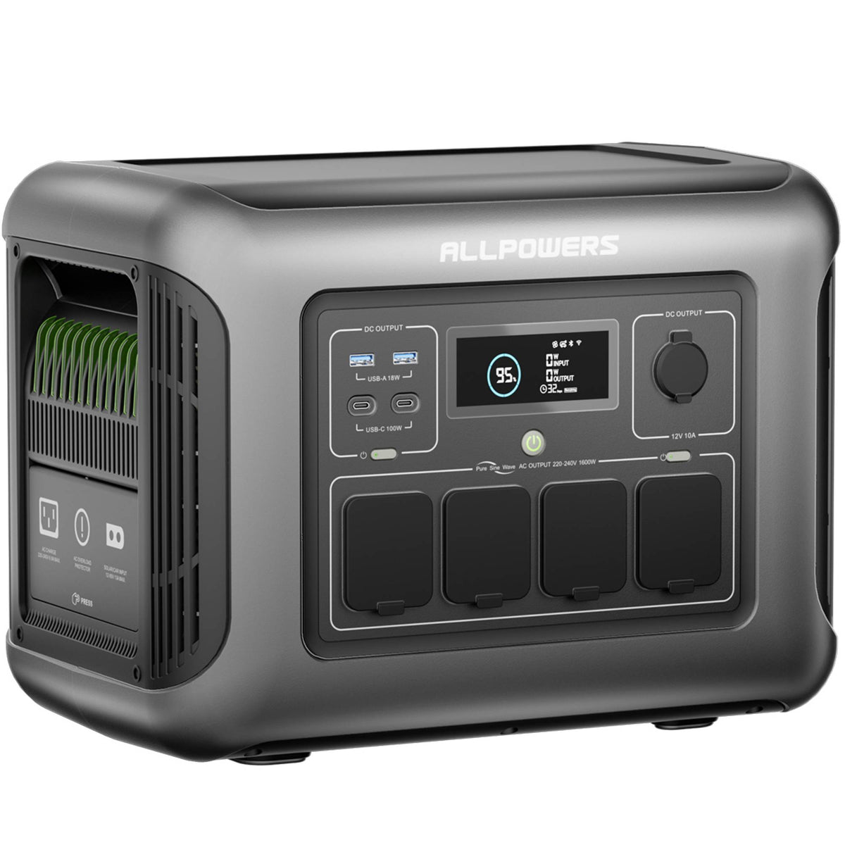 ALLPOWERS R600 Portable Power Station 600W 299Wh LiFePO4 Solar Generator, 1 Hour Fast Charging, 220W Solar Input, UPS Backup, USB-C & Wireless Charging for Camping, Caravan, Outdoor & Home Emergency Power