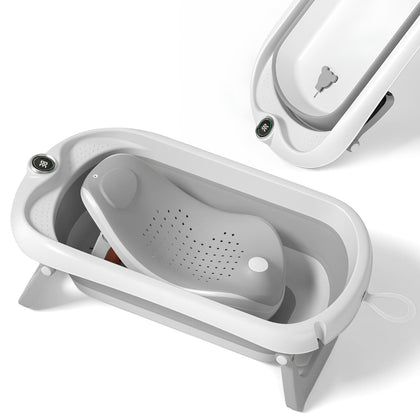SUPERBEBEBE Foldable Baby Bath with Thermometer