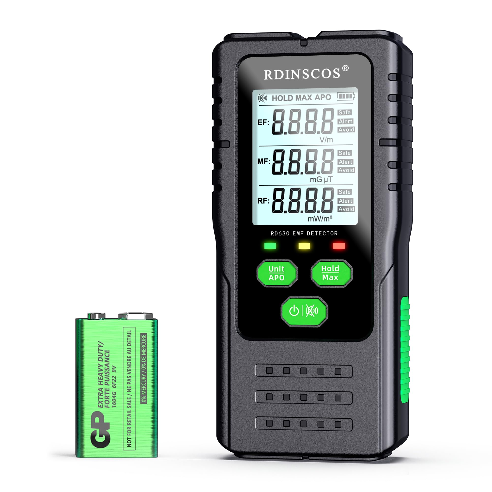 EMF meter - complete package contents | RDINSCOS UK