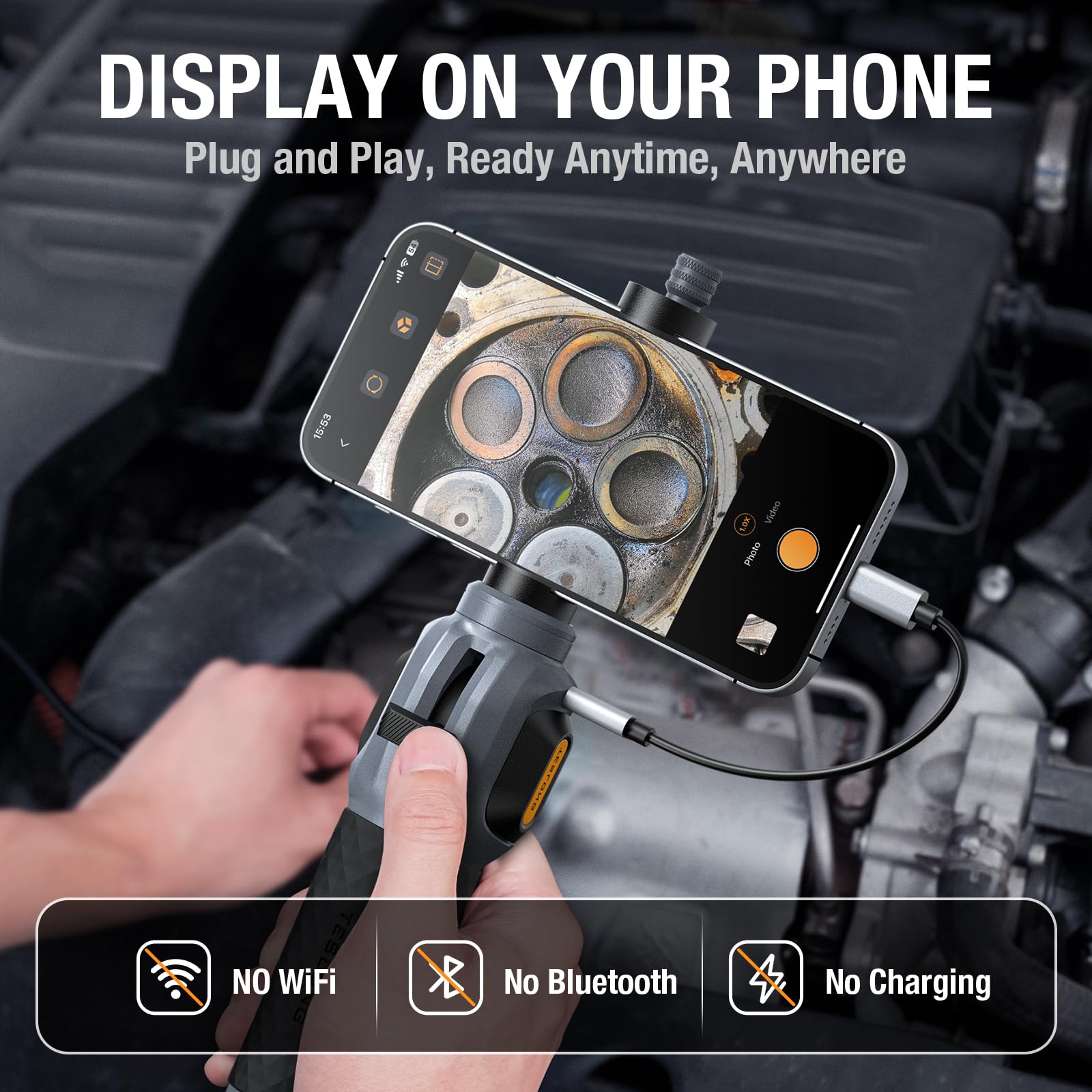 articulating borescope - in use real-world setting | PHONEBORESCOPE UK