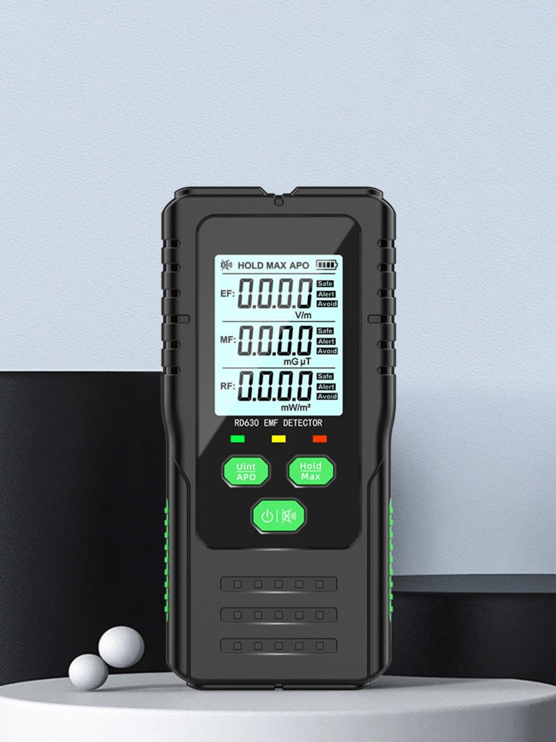 EMF meter - alternate angle side view | RDINSCOS UK