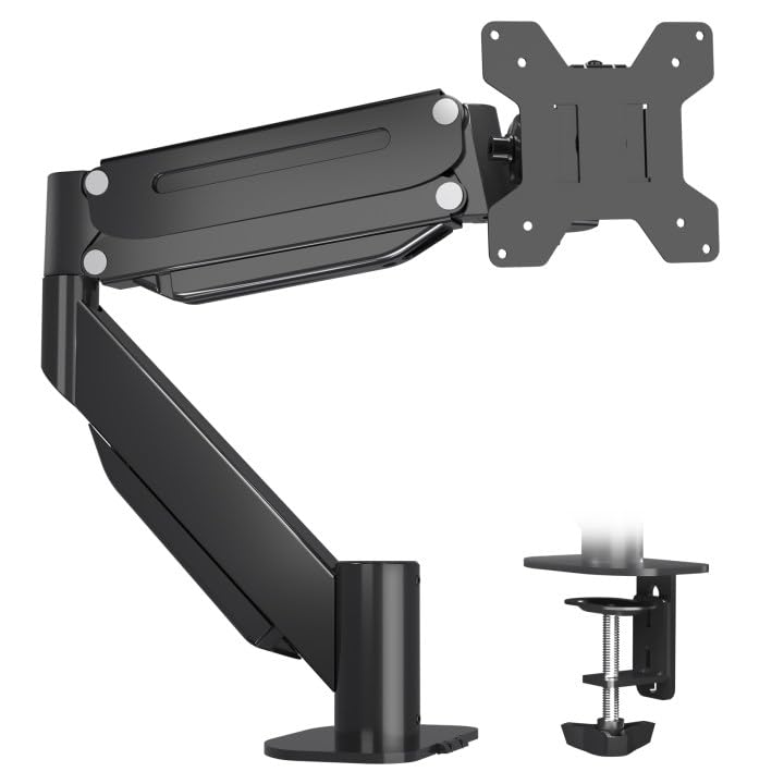 SUPTEK Basics Single Monitor Stand with Height Adjustable Arm Mount