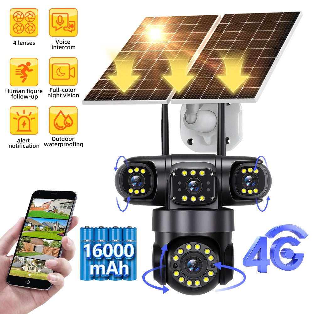6MP Triple-Lens Triple-Screen PTZ IP Outdoor HD WiFi Security Camera with 10x