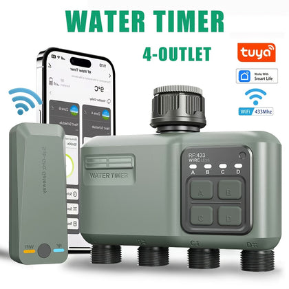 4-Zone Smart WiFi Garden Watering Timer for UK Gardens