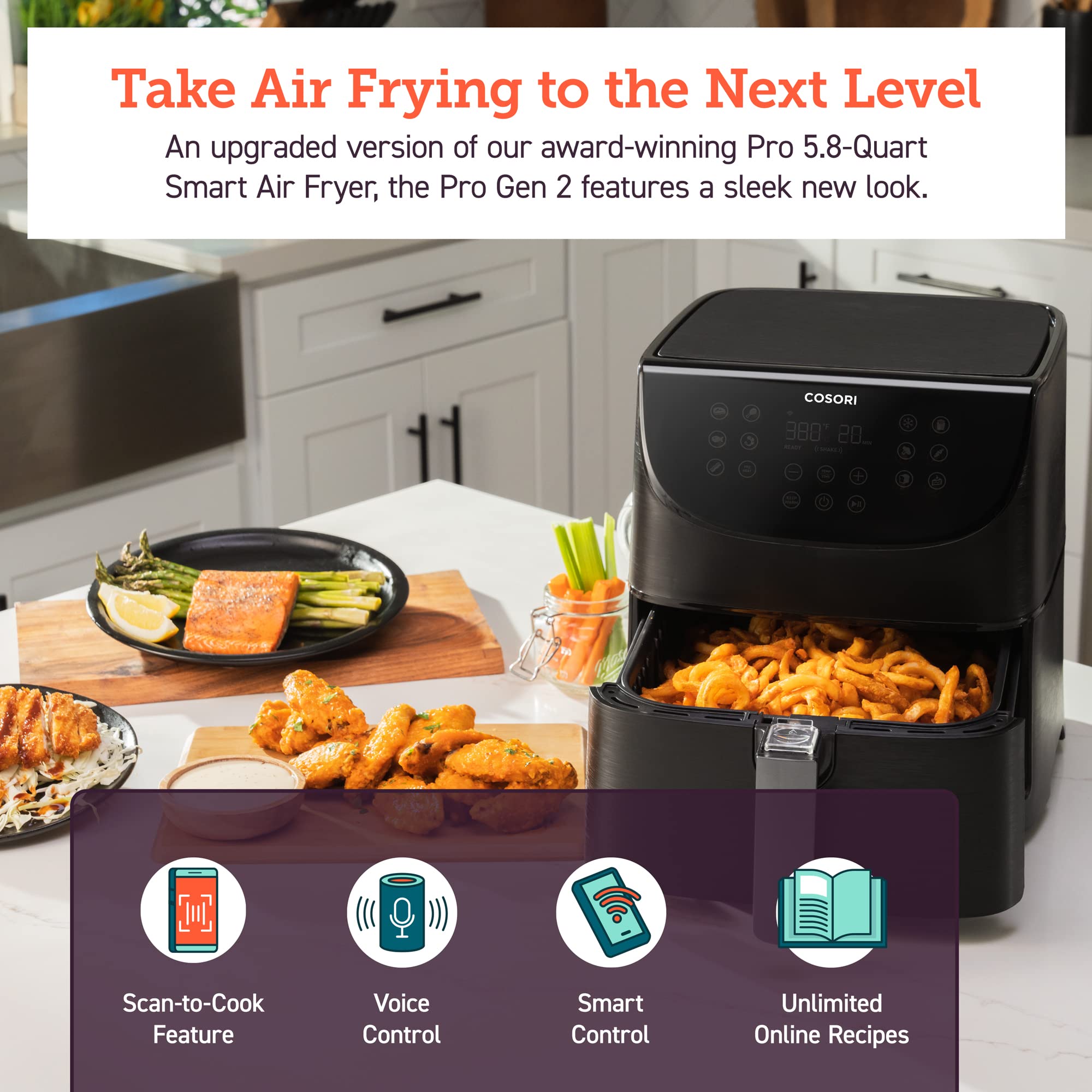air fryer - alternate angle side view | COSORIAF UK