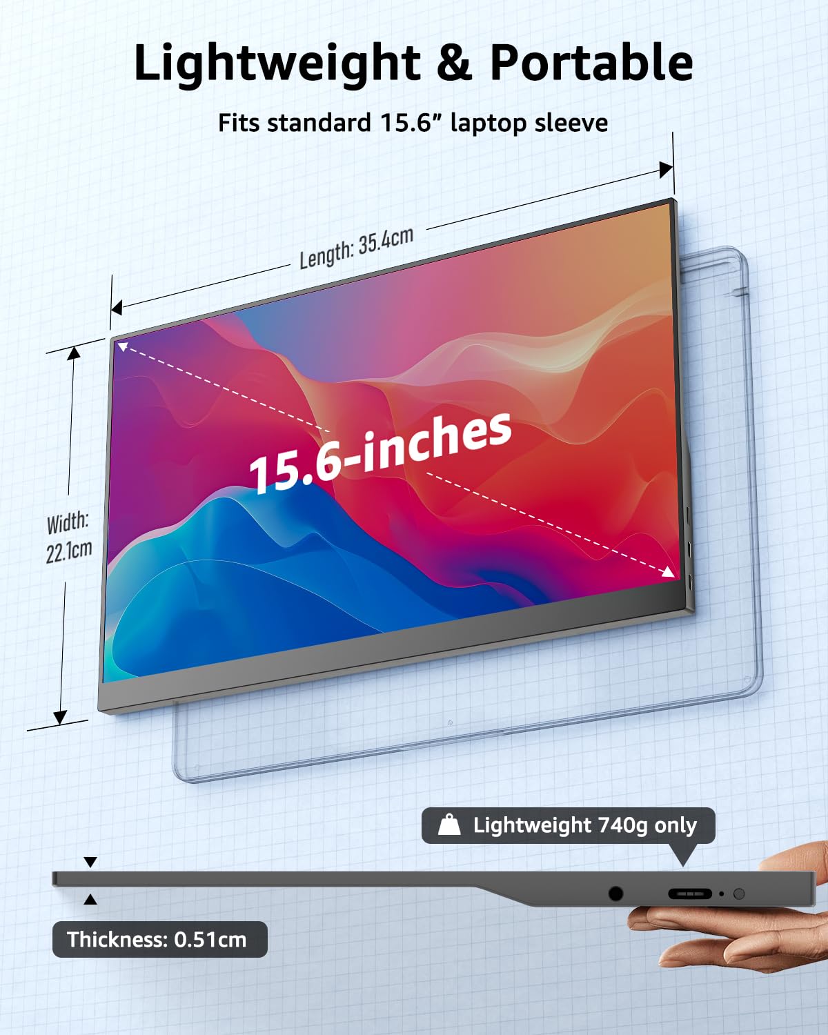 portable monitor - size reference comparison | YODOIT UK