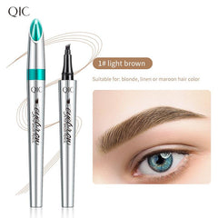 Eyebrow Pencil - Waterproof Tattoo Brow Pen With Fork Tip Long-Lasting Brow Tint For Makeup Rapid Natural Brow Beginners Color Contour