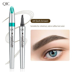 Eyebrow Pencil - Waterproof Tattoo Brow Pen With Fork Tip Long-Lasting Brow Tint For Makeup Rapid Natural Brow Beginners Color Contour