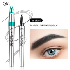 Eyebrow Pencil - Waterproof Tattoo Brow Pen With Fork Tip Long-Lasting Brow Tint For Makeup Rapid Natural Brow Beginners Color Contour