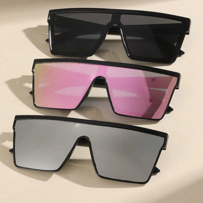 3Pairs Flat Top Square Frame Sunglasses For Outdoor
