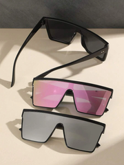 3Pairs Flat Top Square Frame Sunglasses For Outdoor