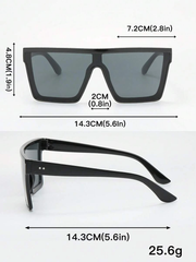 3Pairs Flat Top Square Frame Sunglasses For Outdoor