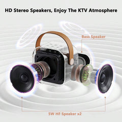 Portable Wireless Karaoke Speaker With Wireless Microphone, HIFI Stereo Sound KTV Speaker