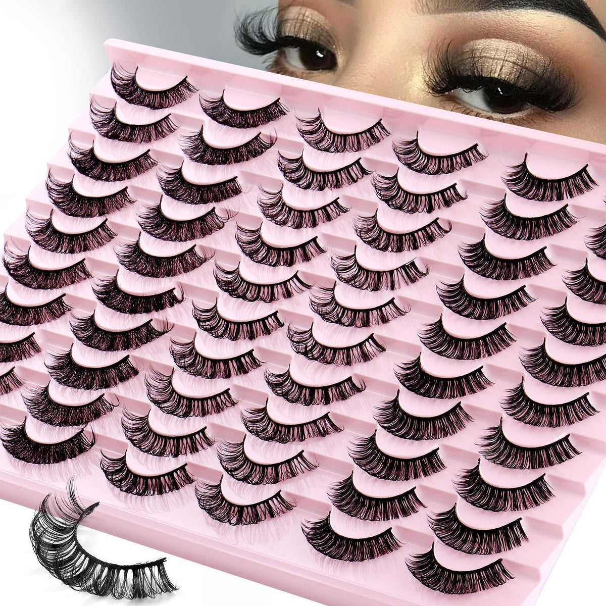 30 Pairs False Eyelashes Set Natural Curling Air Feeling Curly Fake Eyelash Kit