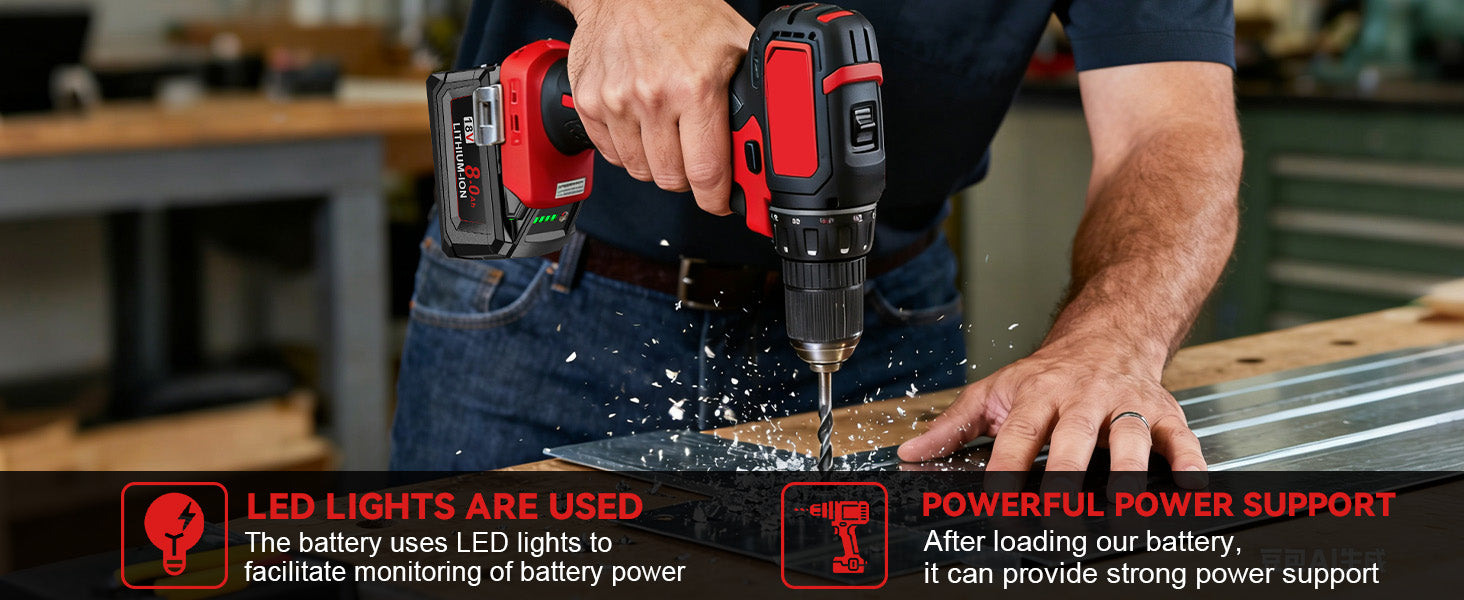 Milwaukee M18 replacement battery UK - alternate angle side view | POWTREE UK