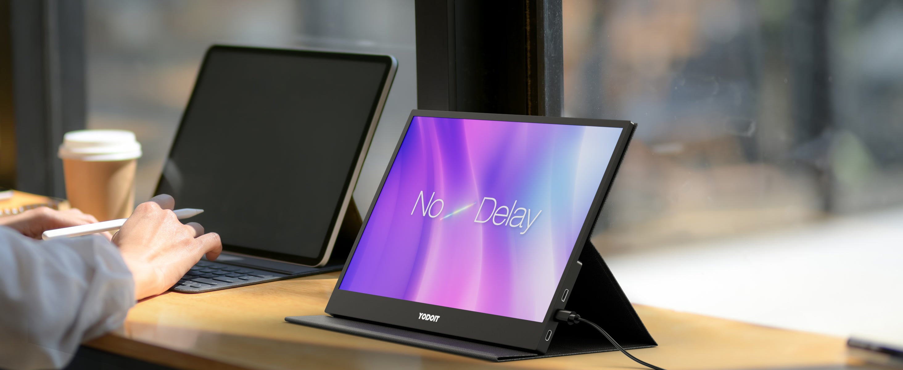 portable monitor - in use real-world setting | YODOIT UK