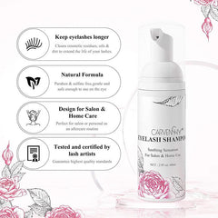 60ML Lash Shampoo Eyelash Cleanser For Eyelash Extensions False Eyelash Extension Remover Eyelash Extension