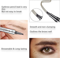 Eyebrow Pencil - Waterproof Tattoo Brow Pen With Fork Tip Long-Lasting Brow Tint For Makeup Rapid Natural Brow Beginners Color Contour