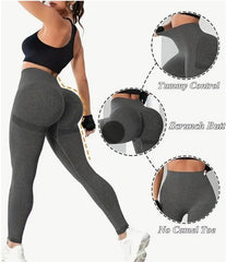 Women Yoga Basic Seamless Quick-Dry Stretchy Solid Color Tummy Control Soft Butt Lift Sport Leggings