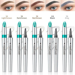 Eyebrow Pencil - Waterproof Tattoo Brow Pen With Fork Tip Long-Lasting Brow Tint For Makeup Rapid Natural Brow Beginners Color Contour