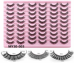 30 Pairs False Eyelashes Set Natural Curling Air Feeling Curly Fake Eyelash Kit