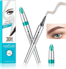 Eyebrow Pencil - Waterproof Tattoo Brow Pen With Fork Tip Long-Lasting Brow Tint For Makeup Rapid Natural Brow Beginners Color Contour