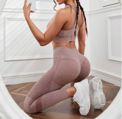 Women Yoga Basic Seamless Quick-Dry Stretchy Solid Color Tummy Control Soft Butt Lift Sport Leggings