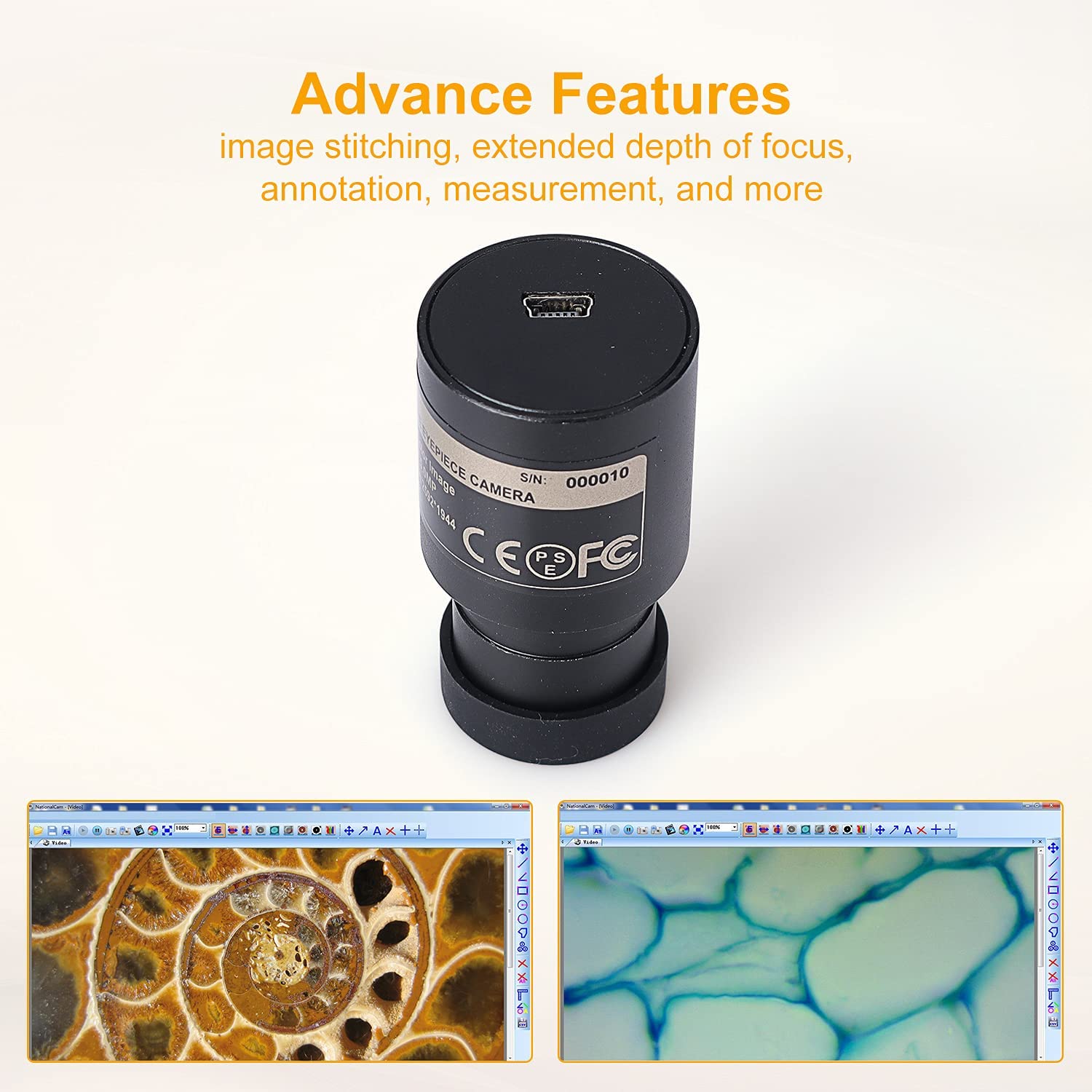digital eyepiece microscope camera - alternate angle side view | SCOPEYE UK