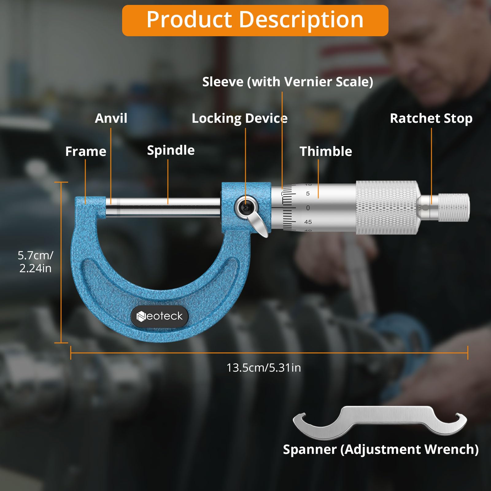 outside micrometer set - in use real-world setting | PROSTER UK