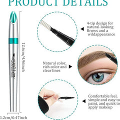 Eyebrow Pencil - Waterproof Tattoo Brow Pen With Fork Tip Long-Lasting Brow Tint For Makeup Rapid Natural Brow Beginners Color Contour