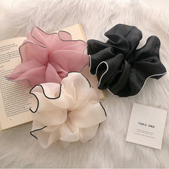 3 Pcs Solid Color Hair Tie High Elastic Large Intestine Hair Ring Oversized Elegant Hair Scrunchie For Women