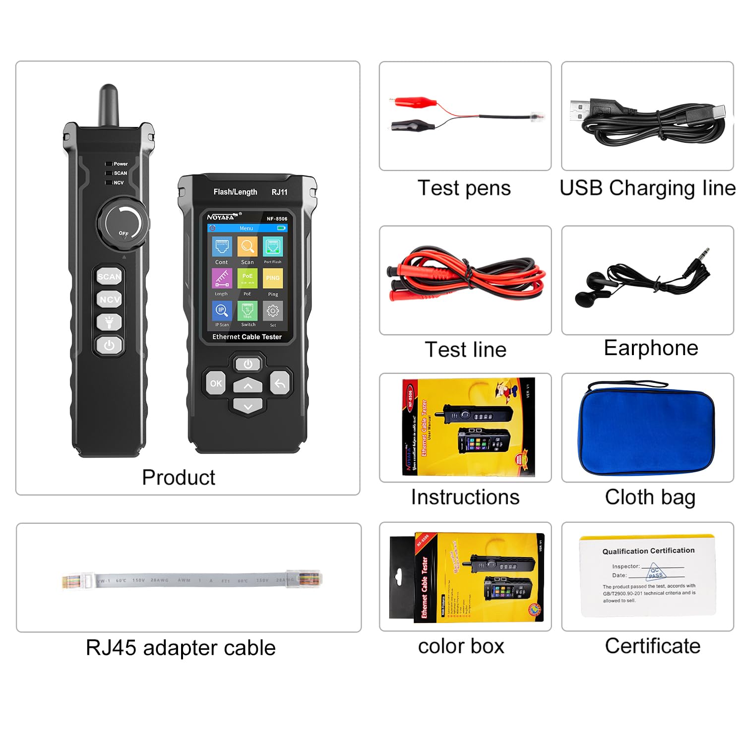 network cable tester - complete package contents | NOYAFANETWORK UK