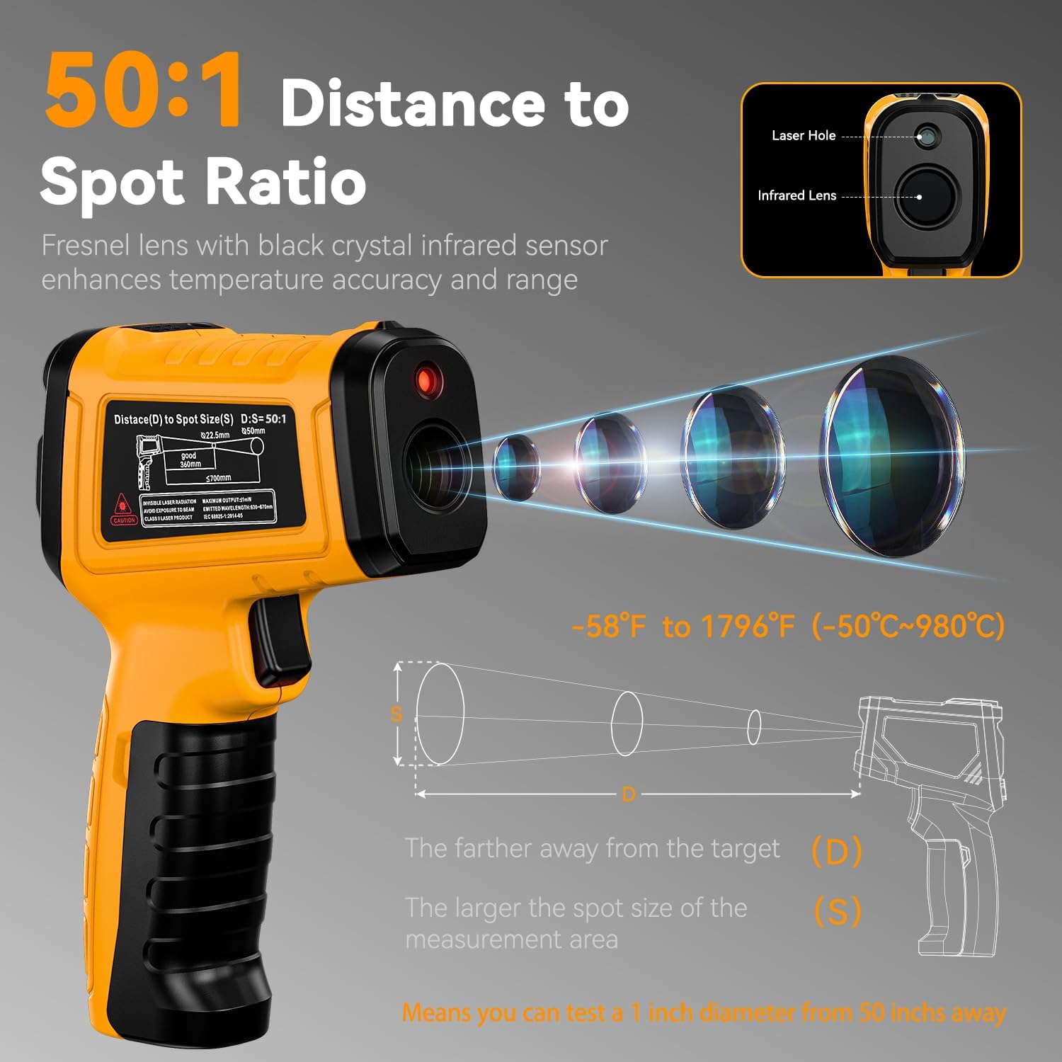 infrared temperature gun - alternate angle side view | NOVATEMPINFRARED UK