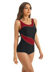 Boltoo Black And Red One Piece Swimsuit2856