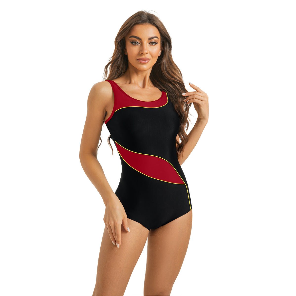 Boltoo Black And Red One Piece Swimsuit2856