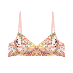 Boltoo - Boltoo Sheer Floral Embroidery Bra Setlingerie for women