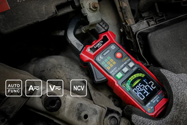 digital electrical tester - alternate angle side view | KAIWEETSCLAMPMETER UK