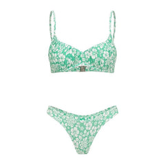 Boltoo - Boltoo Green Flower BikiniBeach Swimwear