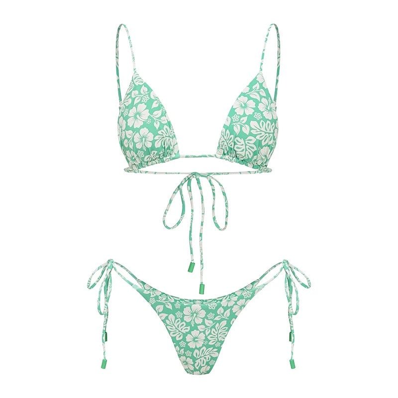 Boltoo - Boltoo Green Flower Triangl BikiniBeach Swimwear