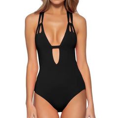 Boltoo Hollow Out Tight One Piece Swimsuit2037 - Black - S