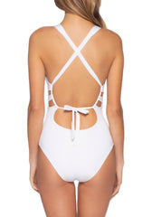 Boltoo Hollow Out Tight One Piece Swimsuit2037 - White - S