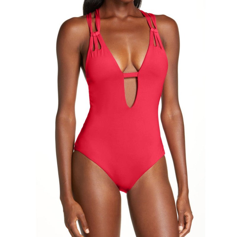 Boltoo Hollow Out Tight One Piece Swimsuit2037 - Red - S