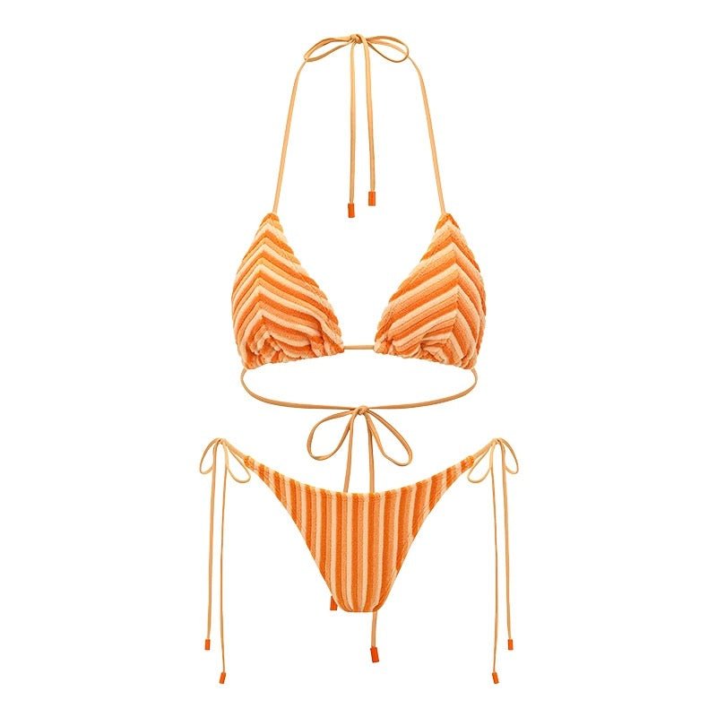 Boltoo - Boltoo Orange Stripes Triangl BikiniBeach Swimwear