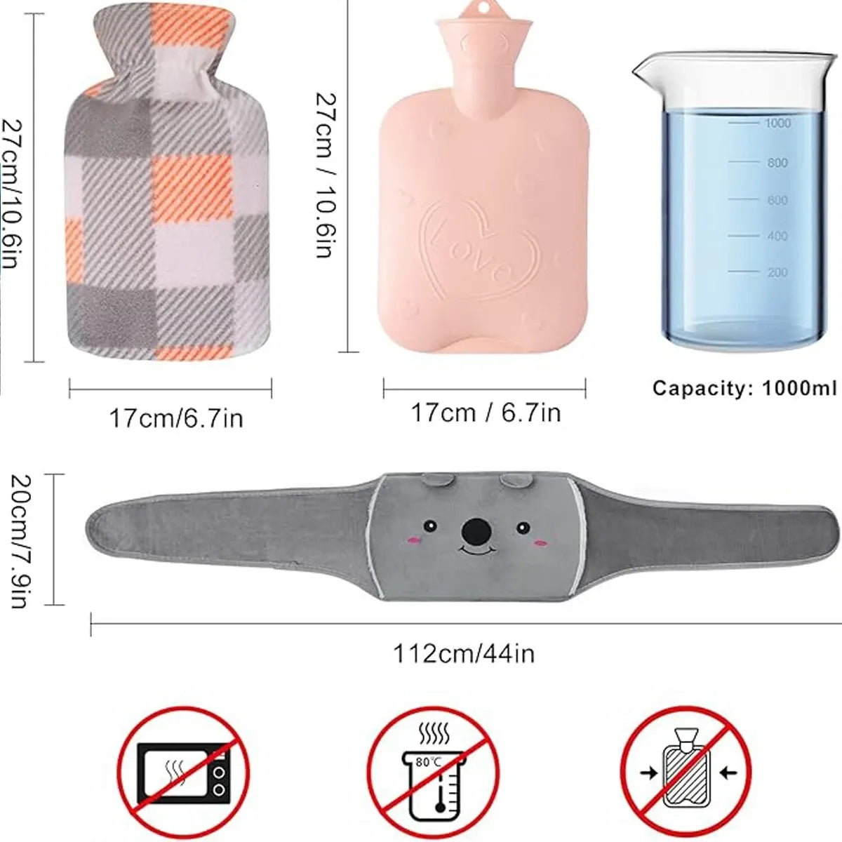 Plush Hot Water Bottle Belt